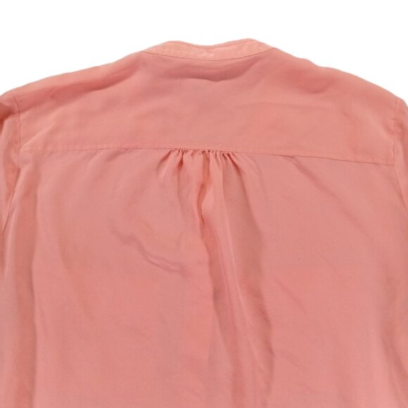 Banana Republic 100% Silk Top Blouse Women's XL Pink Semi Sheer Long Sleeve - Picture 4 of 10